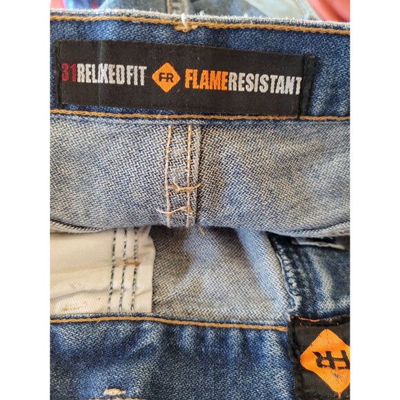 Wrangler FR Jeans Mens 34X32 Distressed HRC2 2112 Straight Leg Fire Resistant - Picture 5 of 6